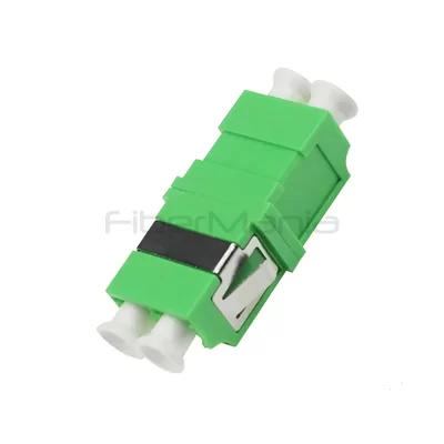 LC/APC-LC/APC Single Mode Duplex Plastic Fiber Optic Adapter Green