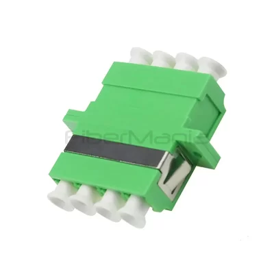 LC/APC-LC/APC Single Mode Quad Plastic Fiber Optic Adapter Green