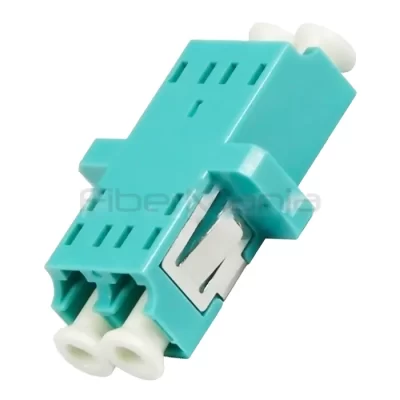 LC-LC OM3 Multimode Duplex Plastic Fiber Optic Adapter Aqua