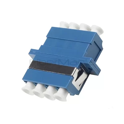 LC-LC Single Mode Quad Plastic Fiber Optic Adapter Blue