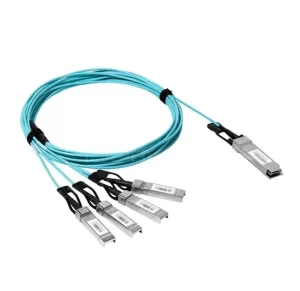 40G QSFP+ to 4×10G SFP+ active optical cable 5 meters, OM3 multimode, breakout AOC for data center interconnects