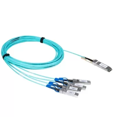 100G QSFP28 to 4×SFP28 active optical cable 3 meters, OM3 multimode, breakout AOC for data center connectivity