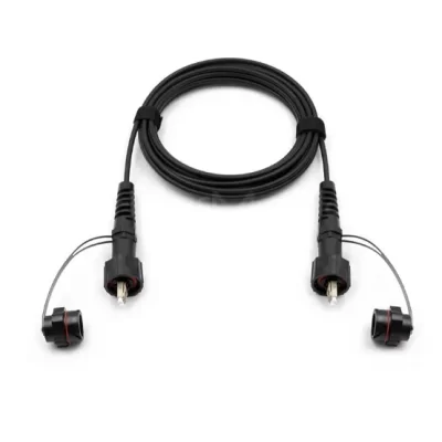 IP LC/UPC to IP LC/UPC duplex OM1 62.5/125 fiber patch cord with TPU jacket and IP67 waterproof connectors