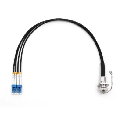 ODC Socket to LC/UPC 4-core OS2 9/125 µm LSZH 0.5M patch cord, IP67 waterproof