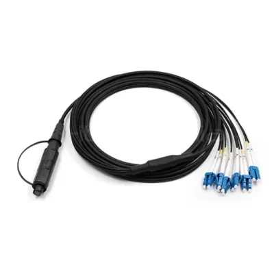 FTTA MPO to 6xLC/UPC 12-core OS2 G.657.A1 outdoor fiber cable, 30M, LSZH jacket, IP67 waterproof