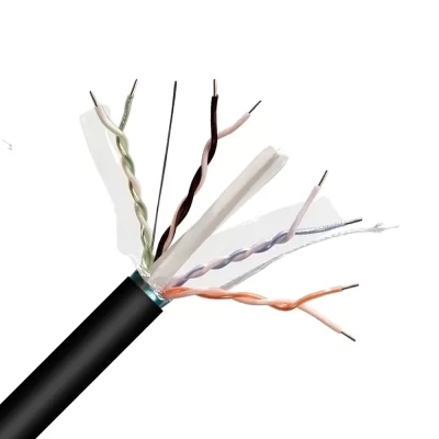 CAT.6A STP Bulk Cable, Bare Solid Copper, 23AWG, 4 Pairs, PVC Jacket, Black, 305M Per Reel
