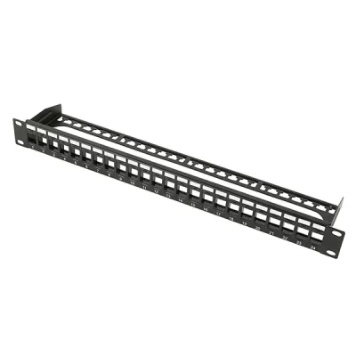 19'' 1U UTP Blank Keystone Panel With Bezel and Cable Manager 24 Ports