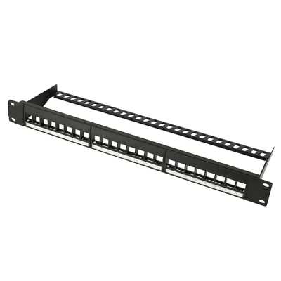 19” 1U UTP Blank Patch Panel Plastic Front Panel With Label Mark 24 Ports