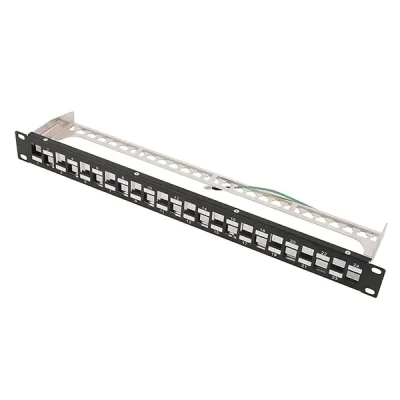 19” 1U STP Staggered Blank Patch Panel 24 Ports