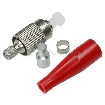 FC Connector, Single Mode, Metal Housing, 3.0mm Red Boot