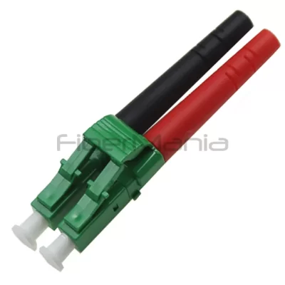 LC/APC Duplex Connector, Single Mode, Green Housing, 3.0mm Boot