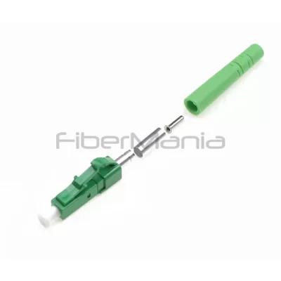 LC/APC Connector, Single Mode, Green Housing, 3.0mm Boot