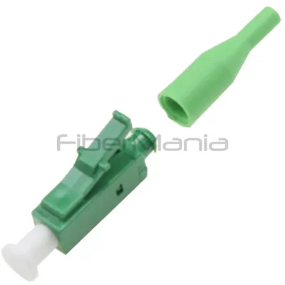 LC/APC Connector, Single Mode, Green Housing, 0.9mm Boot