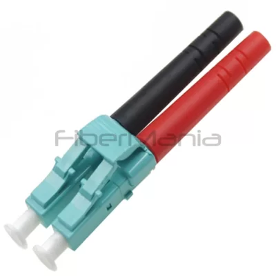 LC Duplex Connector, Multimode OM3, Aqua Housing, 3.0mm Boot