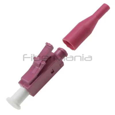 LC Simplex Connector, Multimode OM4, Magenta Housing, 0.9mm Boot