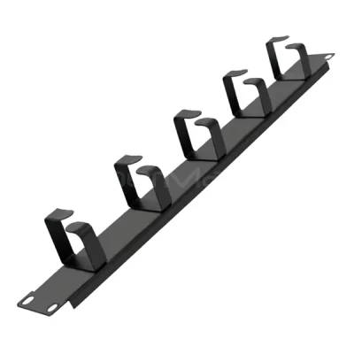 19'' 1U Cable Management, With 5 Metal D-Rings