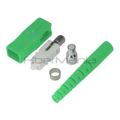 SC/APC Connector, Single Mode, Green Housing, 2.0mm Boot