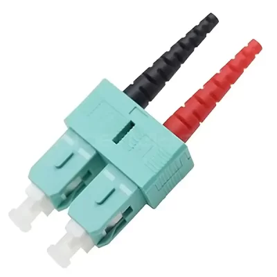 SC Duplex Connector, Multimode OM3, Aqua Housing, 3.0mm Boot