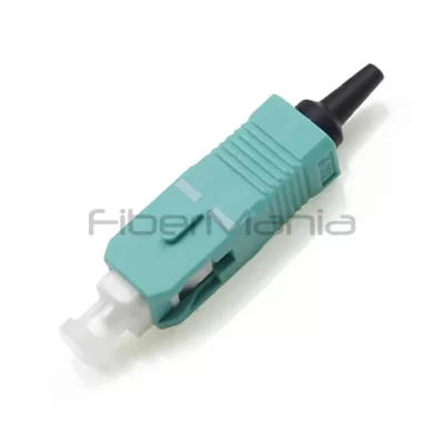 SC Connector, OM3, Aqua Housing, 0.9mm Boot