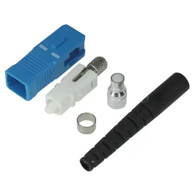 SC Connector, Single Mode, Blue Housing, 3.0mm Black Boot