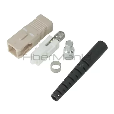 SC Simplex Connector, Multimode, Beige Housing, 2.0mm Black Boot