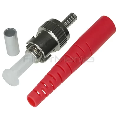 ST Connector, Single Mode, Metal Housing, 2.0mm Red Boot