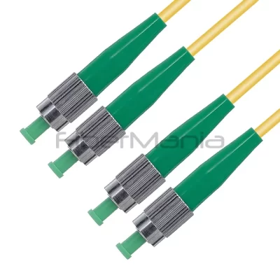 FC/APC-FC/APC Fiber Optic Patch Cable, Duplex 9/125 Single Mode OFNR 3.0mm Yellow 3FT