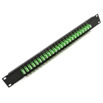 1U 19'' Fiber Adapter Panel 24 Ports Loaded With LC/APC Duplex Single Mode Adapters
