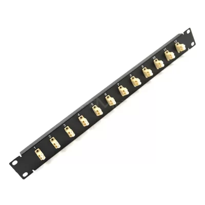 1U 19” LC Adapter Panel, 12 Ports, Loaded With LC Duplex Multimode Adapter