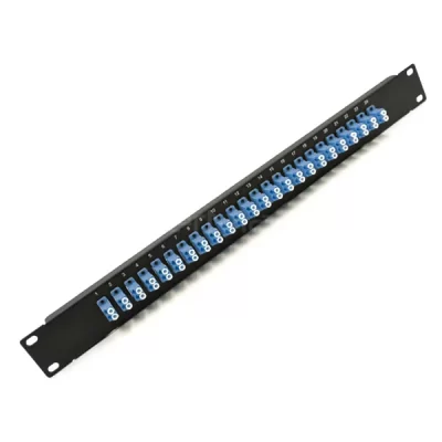 1U 19'' LC Adapter Panel, 24 Ports, Loaded With LC Duplex Single Mode Adapter