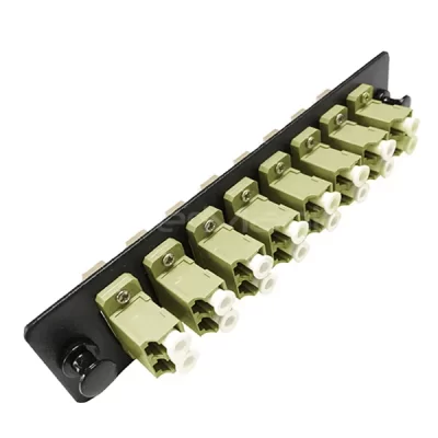 LC Adapter Panel, 8 Ports, Loaded With 8 LC Duplex Multimode Adapters