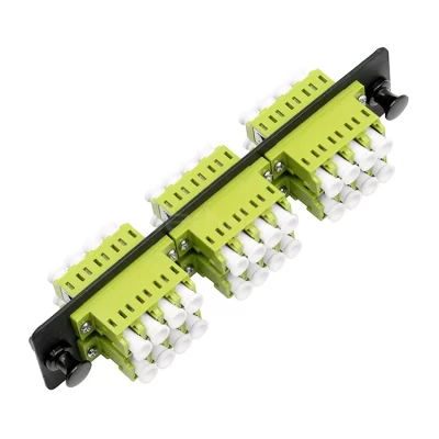 LC Adapter Panel, 6 Ports, Loaded With 6 LC Quad OM5 Multimode Adapters