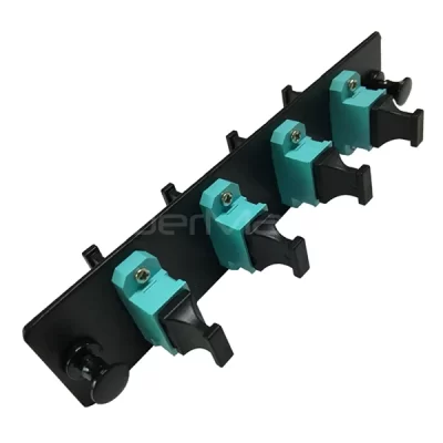 MPO Adapter Panel, 4 Ports, Loaded w/4 MPO OM3 Multimode Adapter