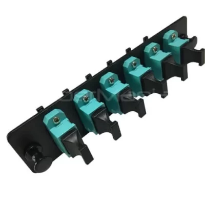 6-Port MPO Adapter Panel, Fully Loaded with OM3 Multimode Adapters
