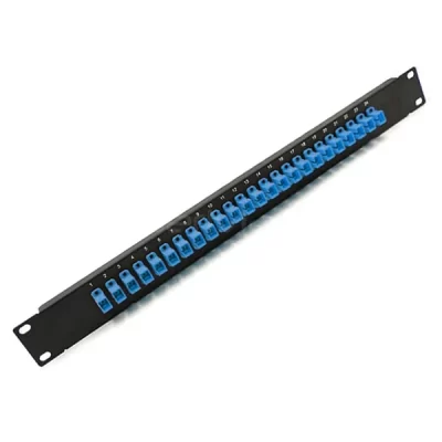 1U 19'' SC Adapter Panel, 24 Ports, Loaded With SC Simplex Single Mode Adapter
