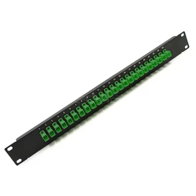 1U 19'' SC Adapter Panel, 24 Ports, Loaded With SC/APC Simplex Single Mode Adapter