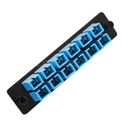 SC Adapter Panel, 12 Ports, w/12 SC Simplex Flangeless Single Mode Adapter