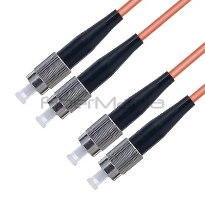 FC/UPC-FC/UPC Fiber Optic Patch Cable Duplex OM1 Multimode OFNR Orange 3FT