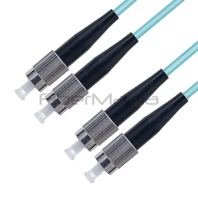 FC/UPC–FC/UPC Duplex 10G OM3 Multimode Patch Cable 3.0mm Aqua