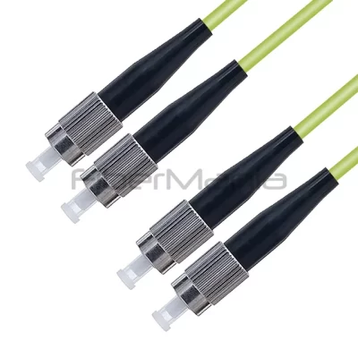 FC/UPC to FC/UPC Duplex 100G OM5 Multimode Fiber Patch Cable 1M 3.0mm Lime OFNR