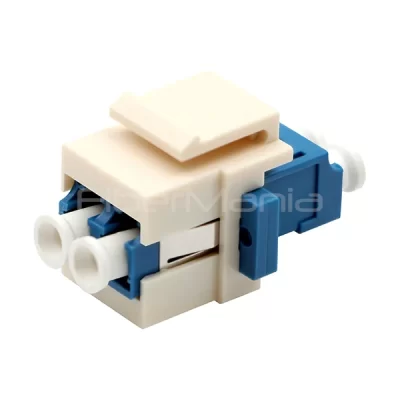 LC to LC Single Mode Duplex Fiber Optic Keystone Coupler White