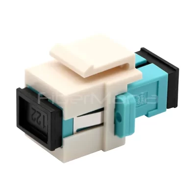 SC to SC OM3 Multimode Simplex Fiber Optic Keystone Coupler White