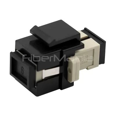SC to SC Multimode Simplex Fiber Optic Keystone Coupler Black