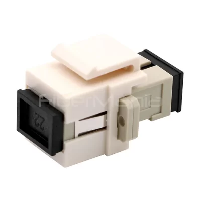 SC to SC Multimode Simplex Fiber Optic Keystone Coupler White