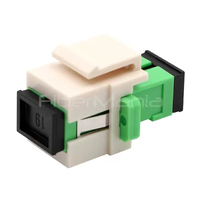 SC/APC to SC/APC Single Mode Simplex Fiber Optic Keystone Coupler White