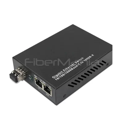 Ethernet SFP Media Converter 10/100/1000M with 1 GE SFP Slot 2 RJ45 Ports