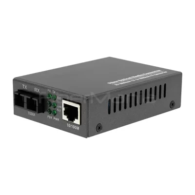 Fiber Media Converter, 850nm Dual Fiber MM 550M, SC Interface, External Power Supply