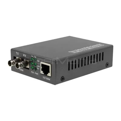 10/100M Fiber Media Converter 1310nm Dual Fiber MM 2KM ST Interface External Power