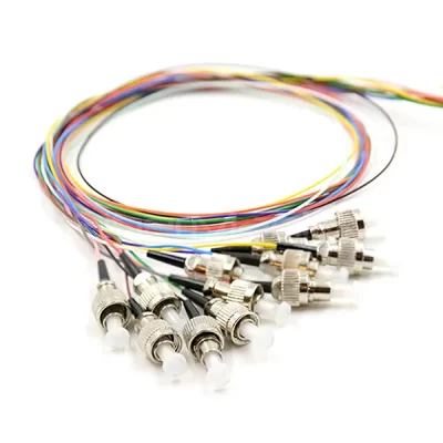 12 Fibers FC/UPC 62.5/125 Multimode Color-Coded Fiber Optic Pigtail Unjacketed