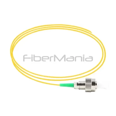 FC/APC Simplex Fiber Optic Pigtail, Single Mode 9/125um, Yellow Jacket, 0.9mm, 1M